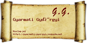Gyarmati Györgyi névjegykártya